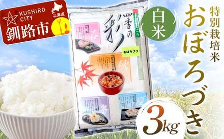 【令和7年度産 】 【新米】 特別栽培米おぼろづき 3kg 白米 北海道産 米 コメ こめ お米 白米 玄米 通常発送 F4F-9844
