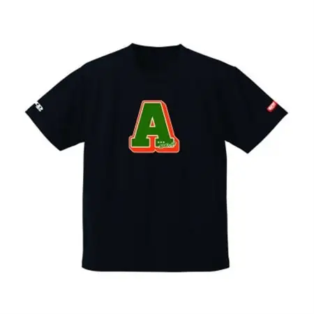 JTTA公認　卓球ユニフォーム【男女兼用(ドライ):XLサイズ】アルファベット　A　ブラック_装飾品・工芸品  洋服 _【1589197】