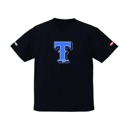 JTTA公認　卓球ユニフォーム【男女兼用(ドライ):XLサイズ】アルファベット　T　ブラック_装飾品・工芸品  洋服 _【1589258】