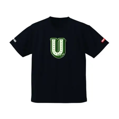 JTTA公認　卓球ユニフォーム【男女兼用(ドライ):XLサイズ】アルファベット　U　ブラック_装飾品・工芸品  洋服 _【1589259】