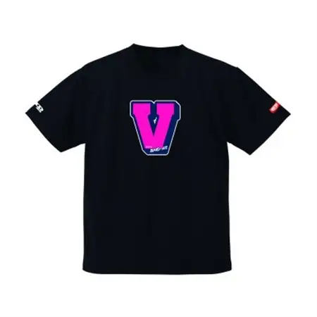 JTTA公認　卓球ユニフォーム【男女兼用(ドライ):XLサイズ】アルファベット　V　ブラック_装飾品・工芸品  洋服 _【1589261】