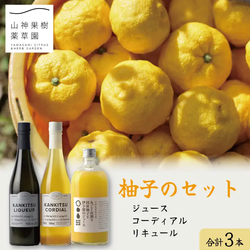 ゆず リキュール コーディアル ジュース 3本 セット ゆず