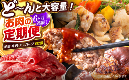 【6回定期便】高知の肉定期便〈はちきん地鶏・土佐あかうし・ハンバーグ〉大容量セット【合同会社土佐あぐりーど】[ATBO036]