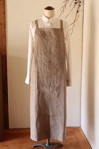 すりっとエプロン・long Fu-ra 【カラー：モカ】エプロン 手作り ハンドメイド 33-009