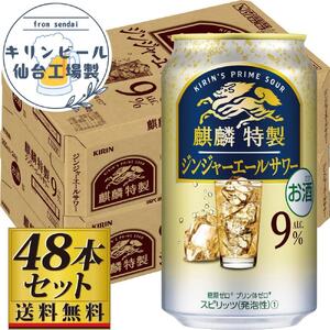 【仙台工場産】キリン 麒麟特製ジンジャーエールサワー9％ 350ml×24缶×2ケース（48本セット）【お酒 さけ 洋酒 人気 ギフト 仙台市 やまや 酎ハイ セット 家飲み パーティー 果実酒 フルーティー プレゼント 贈答用】