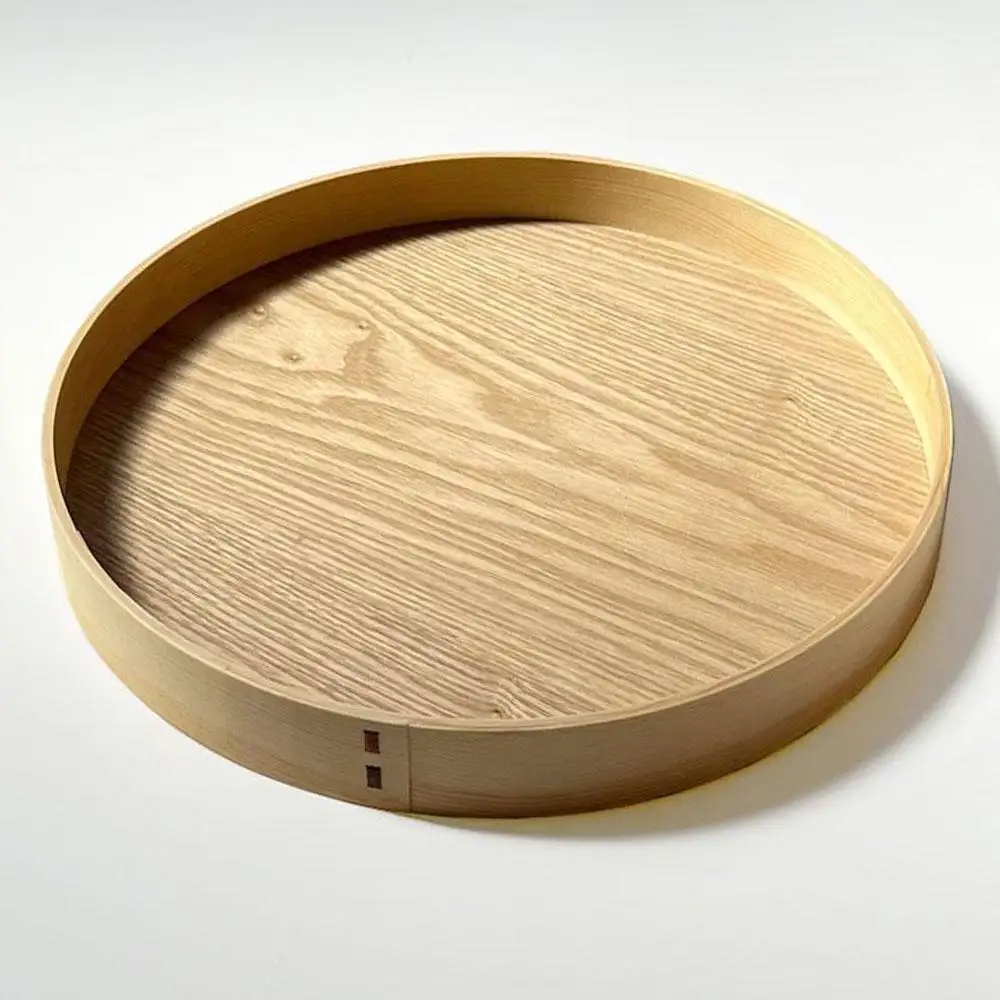 紀州塗り 曲げわっぱ 丸盆 白木 27cm 9寸 お盆 トレー トレイ カワイイ 和風  お茶盆 プレート