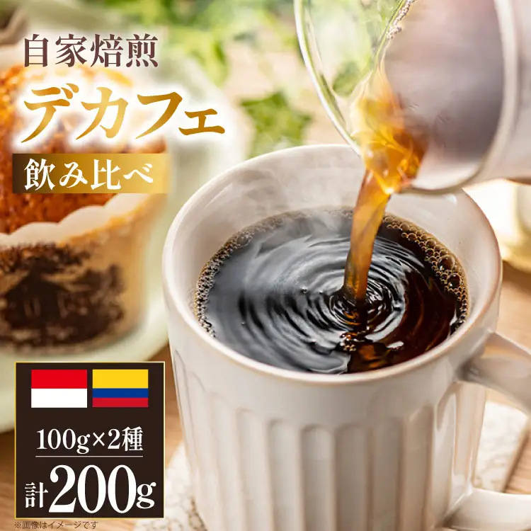  デカフェ コーヒー豆 自家焙煎 100g 2種 計200g (生豆時) 飲み比べ セット シングルオリジン [フライヤーズ・カンパニー 北海道 砂川市 12260778] 