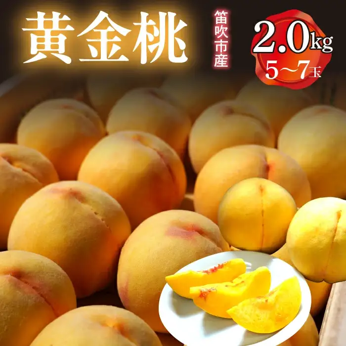 【2026年発送★先行予約】笛吹市産　黄金桃　2.0kg(5～7玉) 227-011-26y