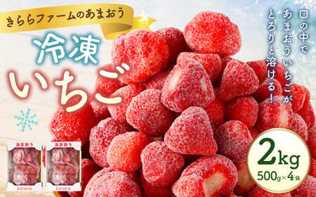 「いちごファームきらら」のあまおう冷凍いちご 2kg いちご イチゴ 苺 あまおう 冷凍 いちごファーム きらら フルーツ くだもの 果物 デザート 福岡県 苅田町 【2025年2月下旬より順次発送】