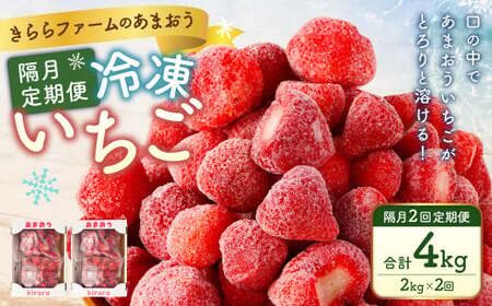 【隔月2回定期便】「いちごファームきらら」の冷凍あまおう2kg 合計4kg いちご イチゴ 苺 あまおう 冷凍 いちごファーム きらら フルーツ くだもの 果物 デザート 定期 福岡県 苅田町 【2025年2月下旬より順次発送】