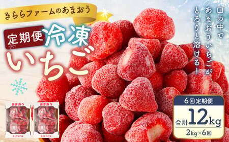 【6ヶ月定期便】「いちごファームきらら」の冷凍あまおう2kg 合計12kg いちご イチゴ 苺 あまおう 冷凍 いちごファーム きらら フルーツ くだもの 果物 デザート 定期 福岡県 苅田町 【2025年2月下旬より順次発送】