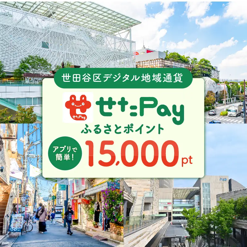 世田谷区 地域通貨 せたがやPay ふるさとポイント 15,000pt（1pt＝1円）/ せたぺい 東京 宿泊 レストラン 東京都_0018-006-se4