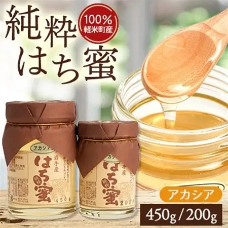 【100%軽米町産】天然ハチミツセット(アカシア蜜の450g1本と200g1本)_はちみつはちみつはちみつはちみつはちみつ_【配送不可地域：離島・沖縄県】【1070547】