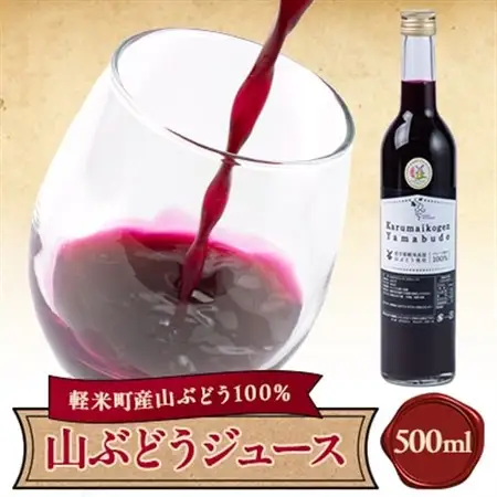 【軽米町産ヤマブドウ使用】100%山ぶどうジュース　500ml×1本_ぶどうぶどうジュースジュースジュース_【配送不可地域：離島・沖縄県】【1101954】