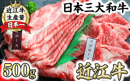 近江牛 霜降り すき焼き リブロース 肩ロース  500g (リブロース 250g 肩ロース 250g ) 【CO03W】 近江牛 牛肉すき焼き