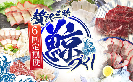 【6回定期便】贅沢三昧くじら食べ比べ定期便[OBR014]