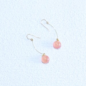 アクセサリー プチピアス（カラー：ピンク）【グラスアート黒木】_A0114-012