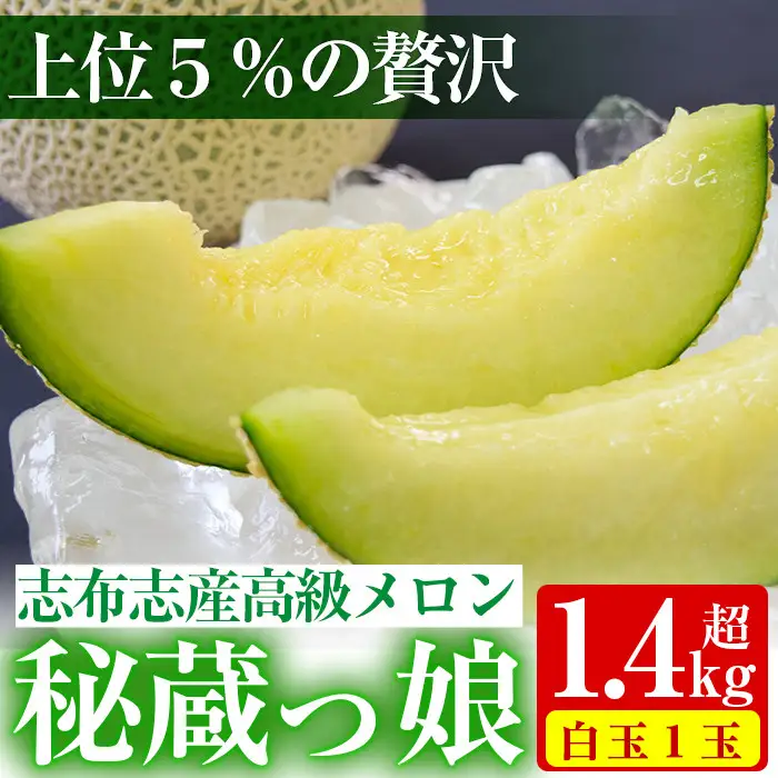 【春限定】極上メロン「秘蔵っ娘」白玉(青肉)1個 メロン マスクメロン 果物 くだもの デザート 青肉 a5-059-s