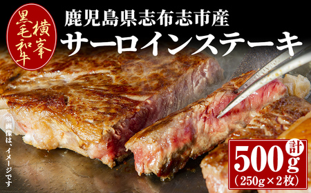 鹿児島県志布志市産横峯黒毛和牛のサーロインステーキ計500g(250g×2枚) 鹿児島県産 国産 牛肉 牛 焼き肉 希少牛 サーロイン ステーキ バーベキュー BBQ d0-030