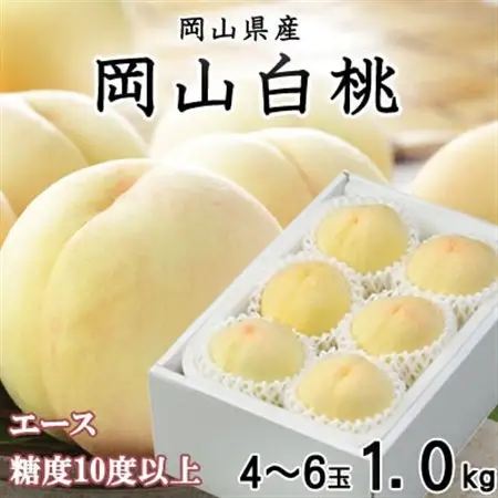 【先行受付】岡山白桃 エース 4～6玉 1kg 岡山県産【配送不可地域：離島・北海道・沖縄県】【1305692】