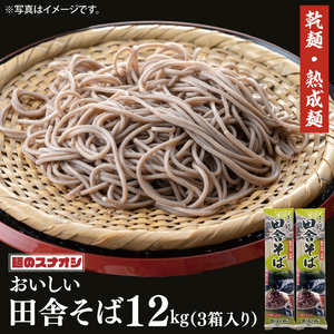 【麺のスナオシ】リピーター続出！おいしい田舎そば3 箱　計12kg（200ｇ×60袋）（乾麺）（BY-6）