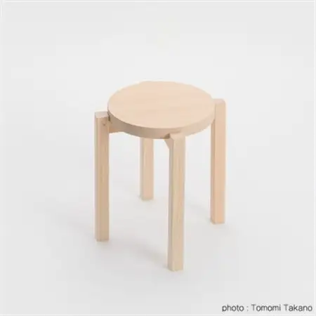 ヒノキのラウンドスツール(ウレタン塗装)　TSUYAMA FURNITURE【1403734】