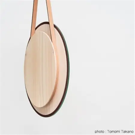 ヒノキのオーバルミラー　ラージ(ウレタン塗装)　TSUYAMA FURNITURE【1403742】