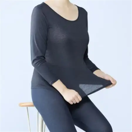 着る岩盤浴BSファイン　スタンダード8分袖シャツ【Mサイズ/ブラック】【1475625】