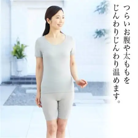 着る岩盤浴BSファイン　スタンダード5分丈スパッツ【Mサイズ/グレー】【1475629】