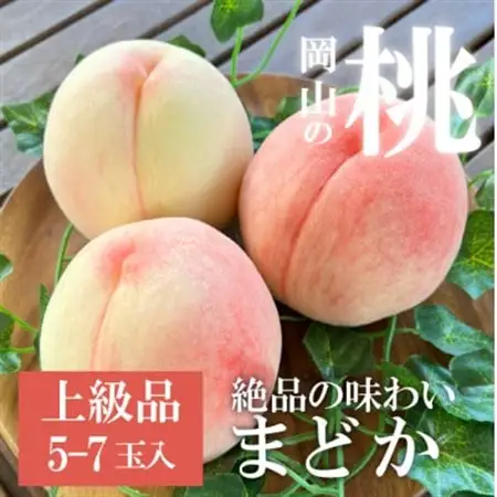 上品な肉質の桃 「まどか」 上級品 5-7玉 (岡山県産) きよとう果樹園の人気桃!【配送不可地域：離島】【1571597】