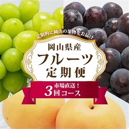 【発送月固定定期便】A 岡山県産 シャインマスカット(晴王)・あたご梨ほか全3回【配送不可地域：離島・北海道・沖縄県】【4000246】