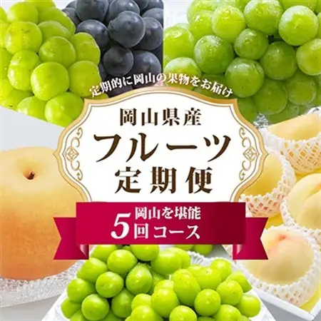 【発送月固定定期便】B 岡山県産 白桃・シャインマスカット(晴王)・あたご梨ほか　全5回【配送不可地域：離島・北海道・沖縄県】【4014367】