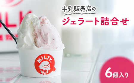 牛乳販売店のジェラート詰合せ6個入り　ジェラート アイス アイスクリーム カップ カップアイス デザート おやつ 詰め合わせ お取り寄せ ギフト 小野市 兵庫県　