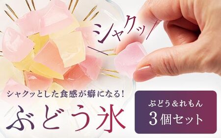 ＜数量限定＞ 琥珀糖の仲間 ぶどう氷 3個セット（ぶどう味 2、れもん味 1） 和菓子 菓子 砂糖菓子 伝統菓子  F6Q-130