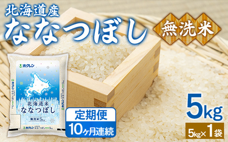 【10ヶ月定期配送】（無洗米5kg）ホクレンななつぼし  