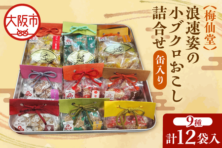 【近鉄百貨店】梅仙堂　浪速姿の小ブクロおこし詰合せ　12個入　缶入り 和菓子 菓子 _OS002-0036
