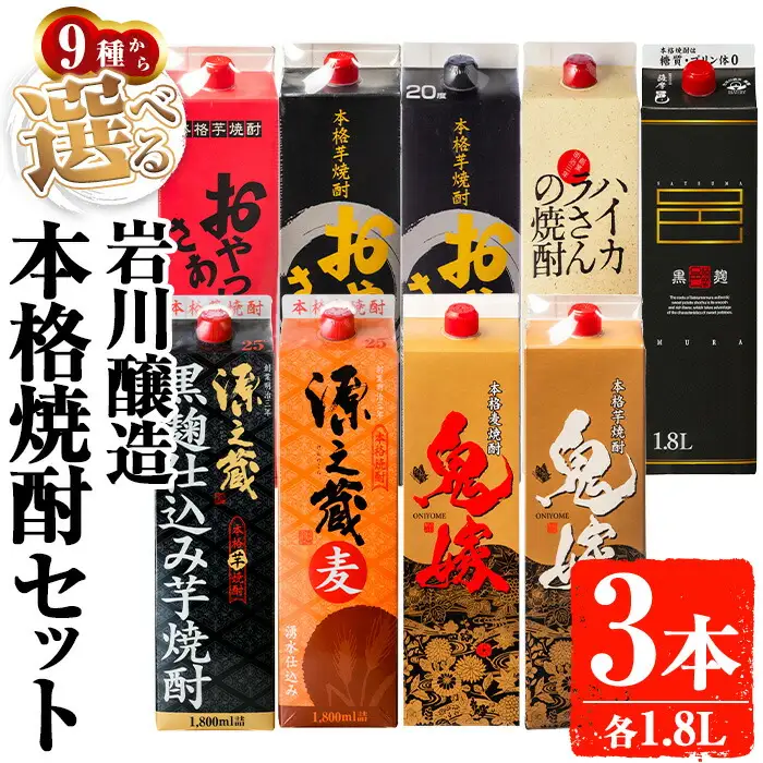 お好きな銘柄が選べる 紙パック 3本 セット (各1800mL) 本格焼酎 【大隅家】 A668-v01