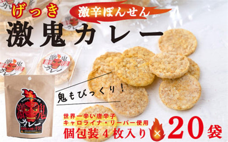 サンタランド　激鬼（げっき）カレーせんべい　食べきりミニサイズ　２０袋