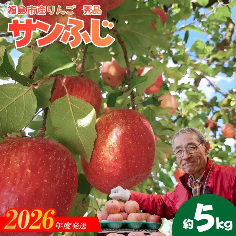 No.2966 ししどりんご園　りんご「サンふじ」約5kg 秀品【2026年度発送】