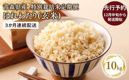 【寄附金額を見直しました】≪令和8年産 先行予約≫12月中旬よりお届け! 【3カ月定期便】特別栽培米 はれわたり玄米10kg(5㎏×2袋)×3回(hi-0061-006)