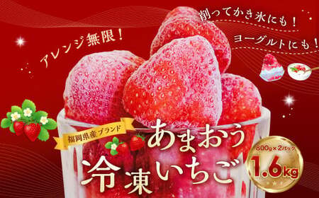 福岡県産ブランド【あまおう】冷凍いちご1600g あまおう いちご イチゴ 苺 果物 くだもの フルーツ 冷凍 岡垣町