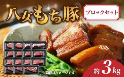 八女もち豚ブロックセット 約3キロ 072-208