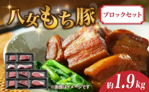 八女もち豚ブロックセット 約1.9キロ 072-204