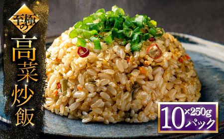 至極の高菜チャーハン　高菜 たかな チャーハン ご飯 ごはん 冷凍 レトルト 非常食 おうちごはん 温めるだけ 小分け 250ｇ×10パック トレー お米 阿蘇高菜 電子レンジ 昼食 夕食 お弁当 便利 本格 冷凍食品 お手軽 お取り寄せ グルメ 贅沢 プレゼント ギフト 美味しい 大容量 絶品 たっぷり 熊本県 阿蘇市