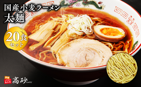 【レビューキャンペーン】国産小麦ラーメン太麺２０食[hi-0012-016][hi-0012-016]