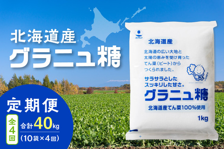【4回定期便】ホクレンのグラニュ糖1kg×10袋【 定期便 てん菜  北海道産 砂糖 グラニュ糖 お菓子 料理 調味料 ビート お取り寄せ 北海道 清水町  】_S012-0055
