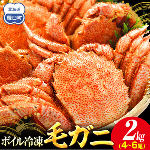 【先行予約/2026年4月発送開始】ボイル冷凍毛ガニ　２kg　300g～500g　4～6尾｜毛ガニ　羅臼