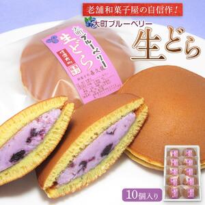 老舗和菓子屋の自信作！大町ブルーベリー生どら10個入り  老舗 和菓子 どら焼き  長野県 大町市