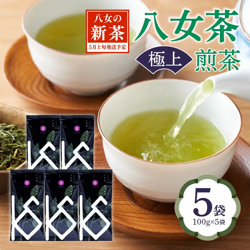 【2026年新茶】八女茶 極上煎茶 100g×5袋 茶 お茶 新茶 八女茶 煎茶 緑茶 極上 福岡県 八女市 068-022