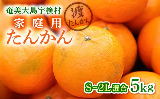 【予約・数量限定】2027年2月～出荷予定 【家庭用】奄美大島産たんかん5kg S~2Lサイズ混合 渡タンカン農園 もぎたて 旬をお届け